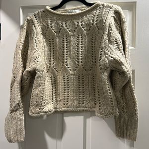 NBW Zara cream sweater with beautiful stitch detail and boat neck